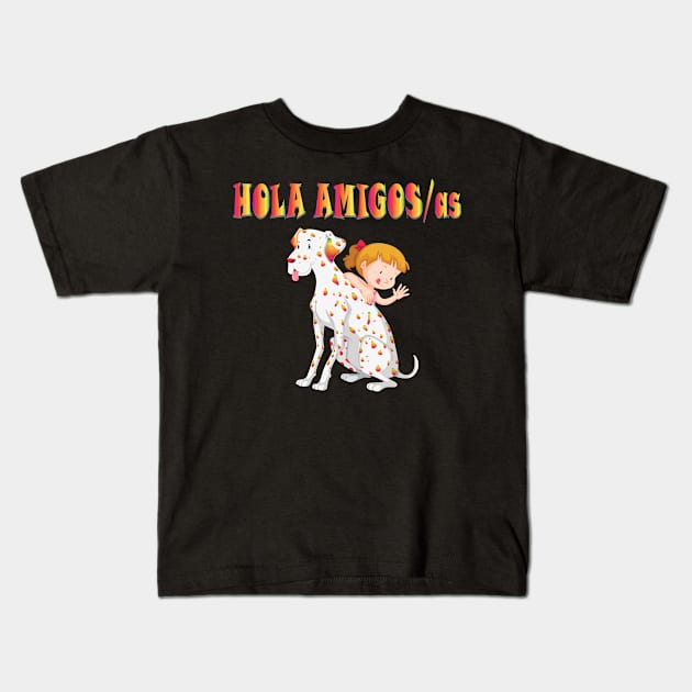 hola amigos Kids T-Shirt by Mirak-store 